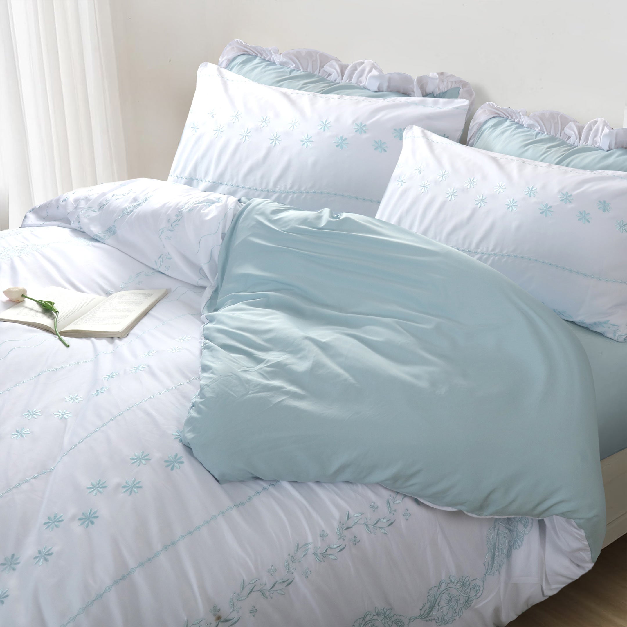 Morning Dew Embroidered Duvet Cover Set