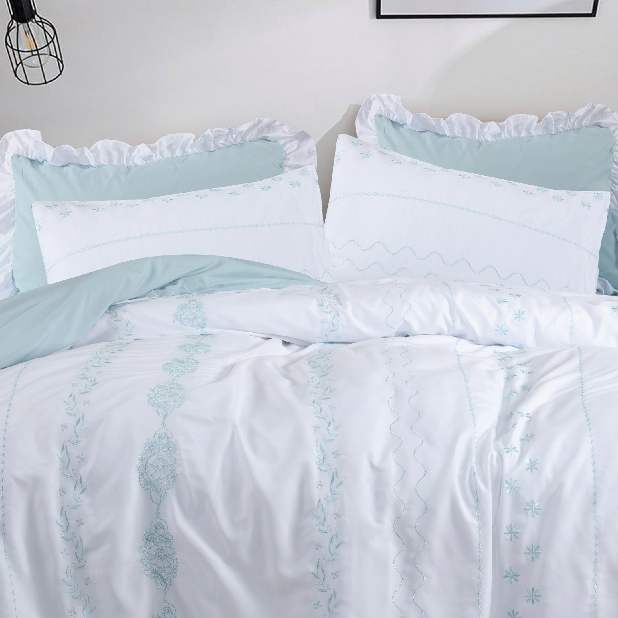 Morning Dew Embroidered Duvet Cover Set