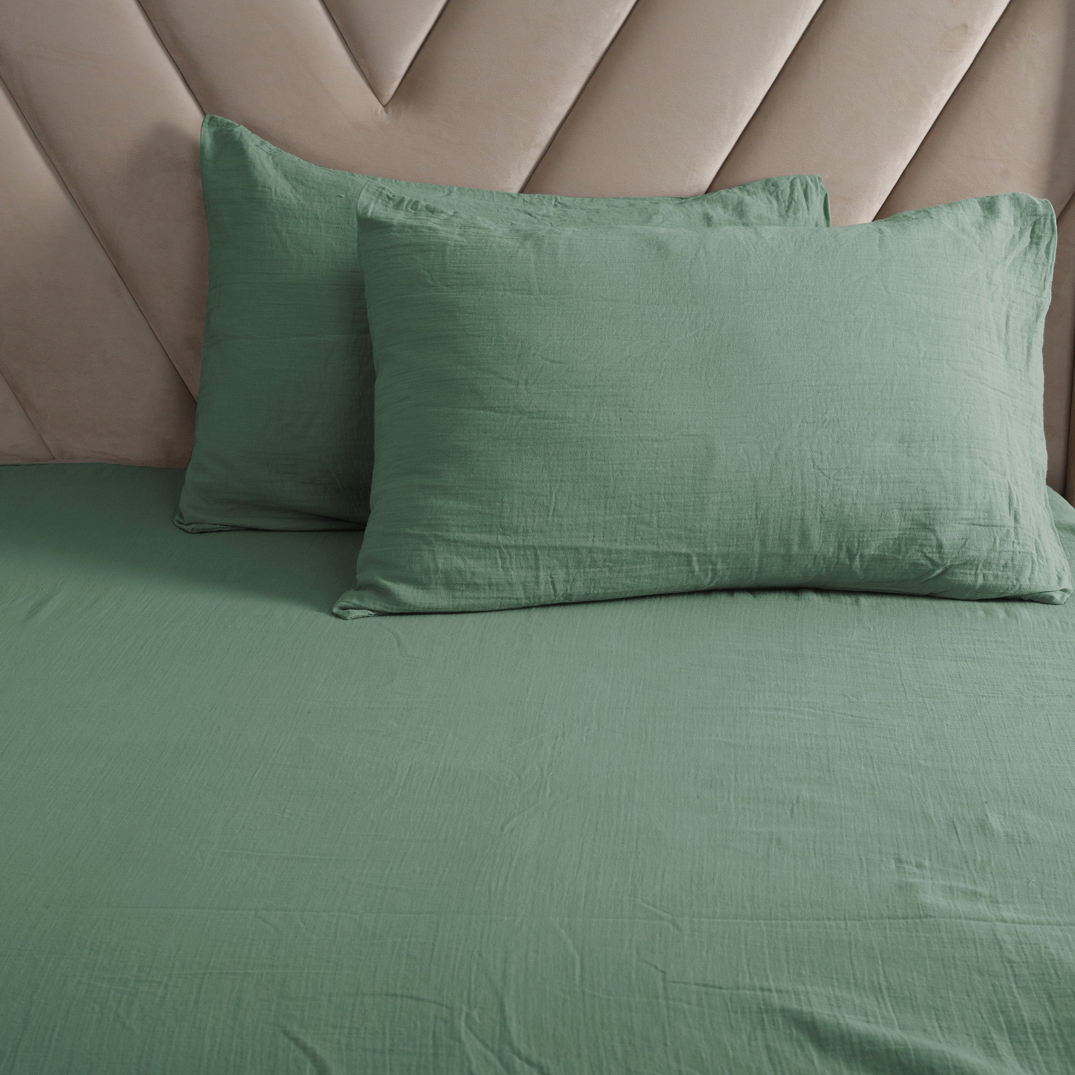 Muslin Duvet Covers Set Sage Green