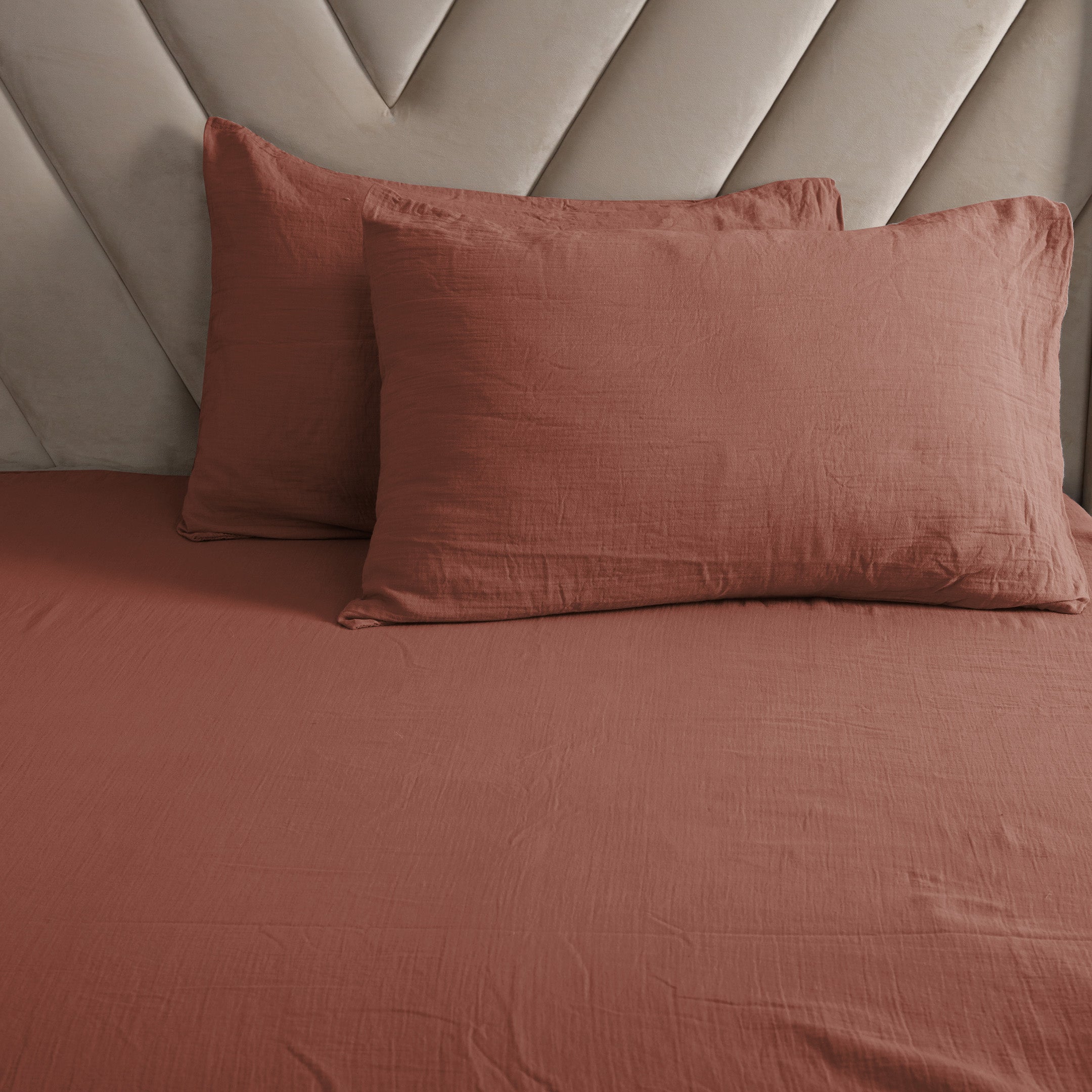 Muslin Duvet Covers Set Rust