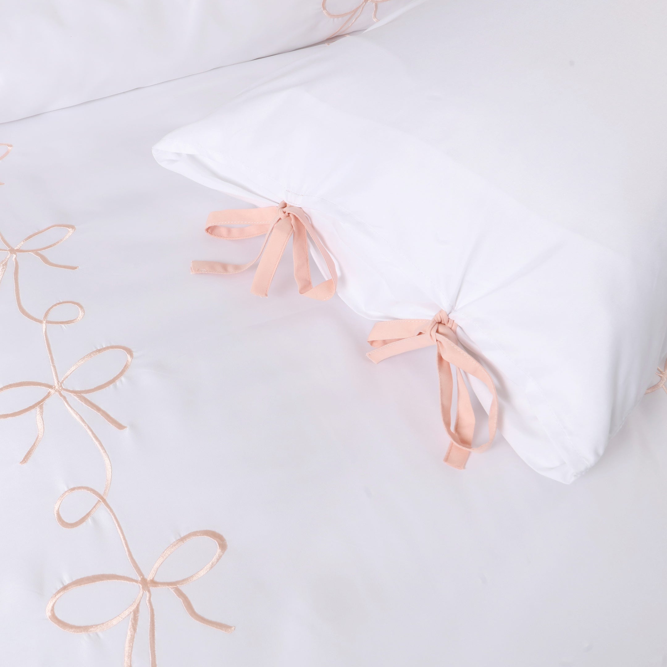 Blossom Bows Embroidered Duvet Cover Set