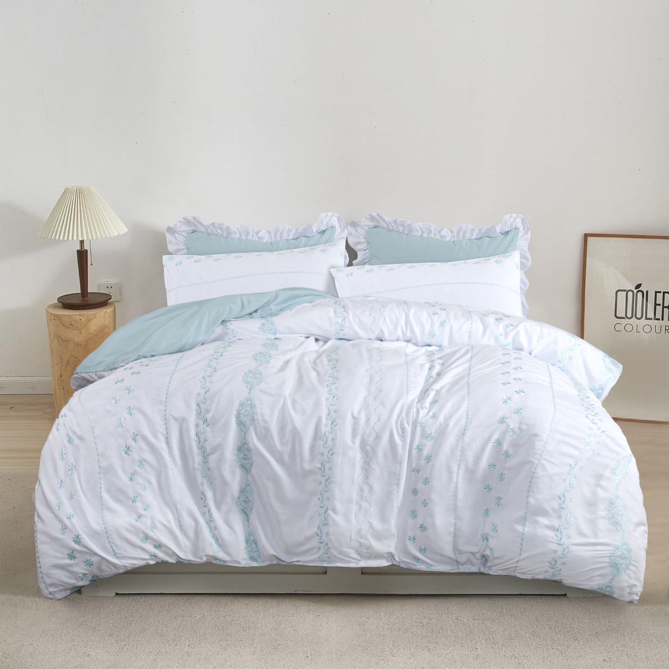 Morning Dew Embroidered Duvet Cover Set