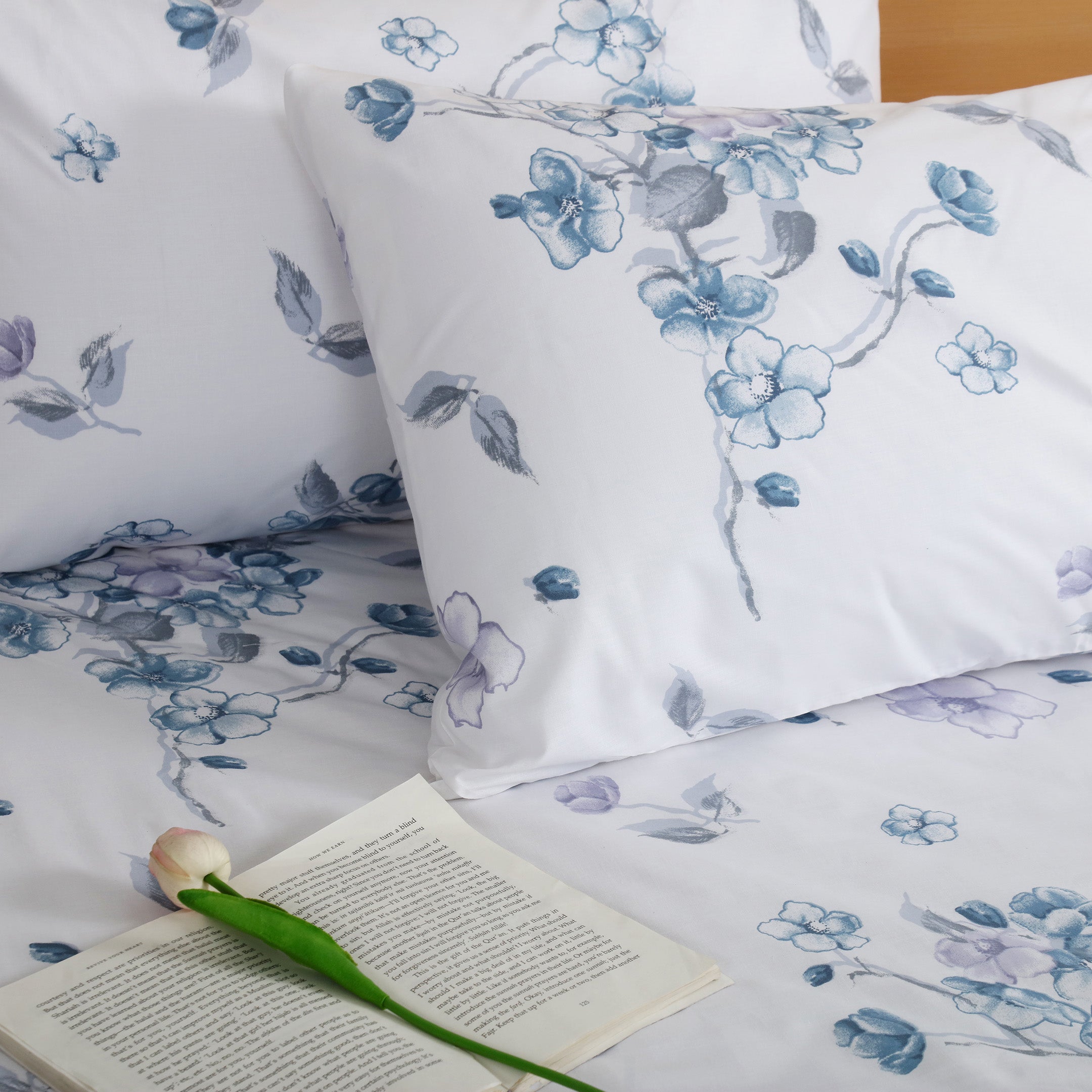 Floral Frost 3-piece Fitted Sheet Set