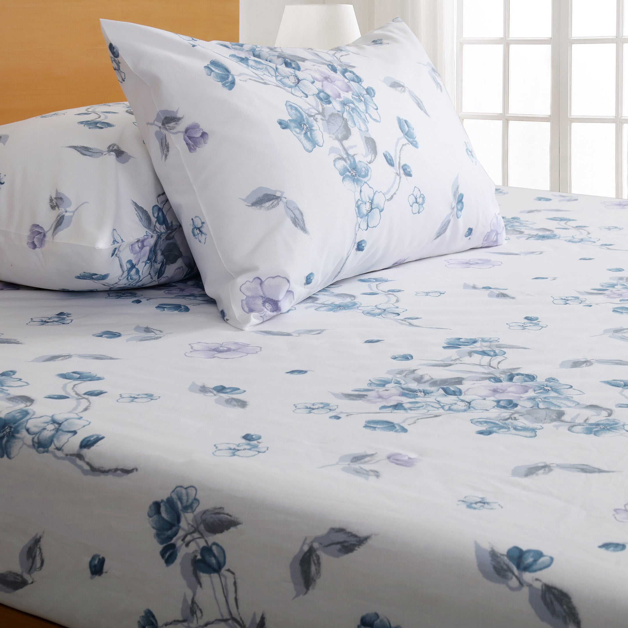 Floral Frost 3-piece Fitted Sheet Set