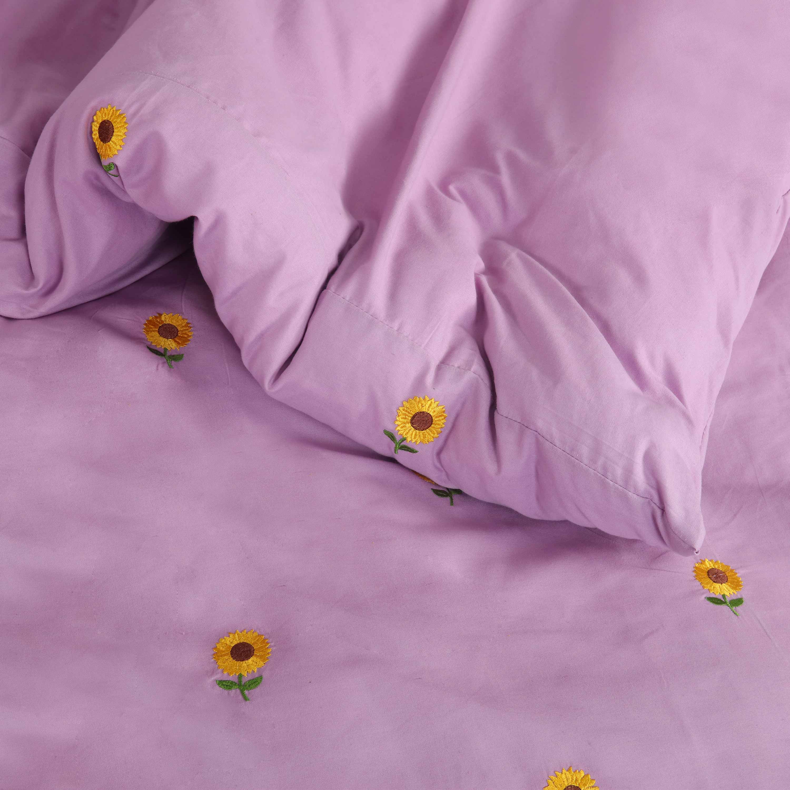 Blooming Sunflower - Embroidered 6-Piece Duvet Cover Set