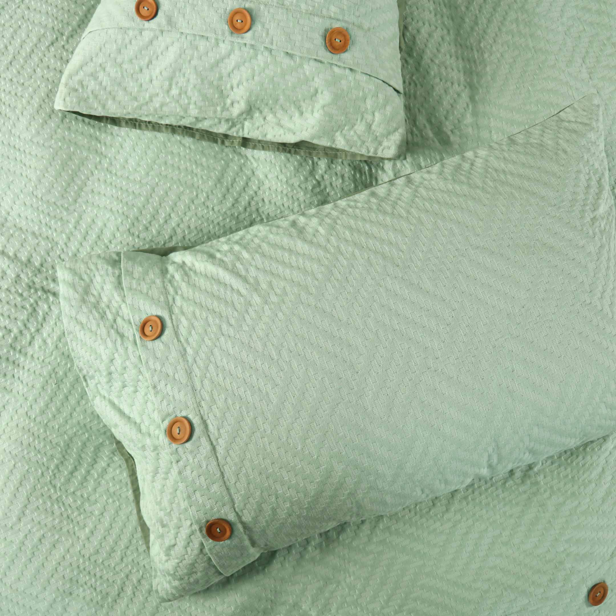 Criscross Waffles Duvet Set Mint 3pcs