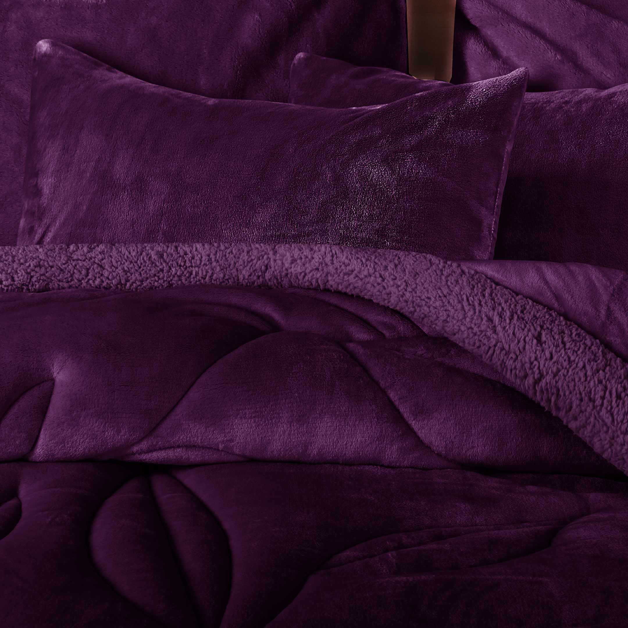 Leafy Dreams – Heavy Weighted 6pc Bedding Set Plum