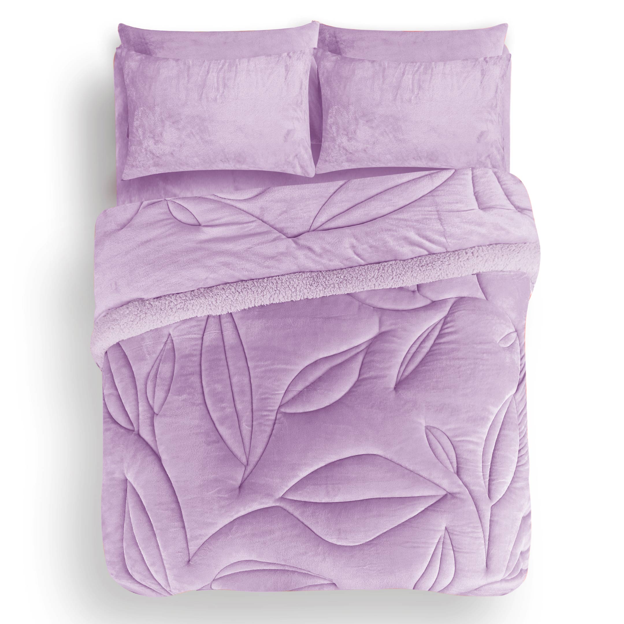 Leafy Dreams – Heavy Weighted 6pc Bedding Set Lilac