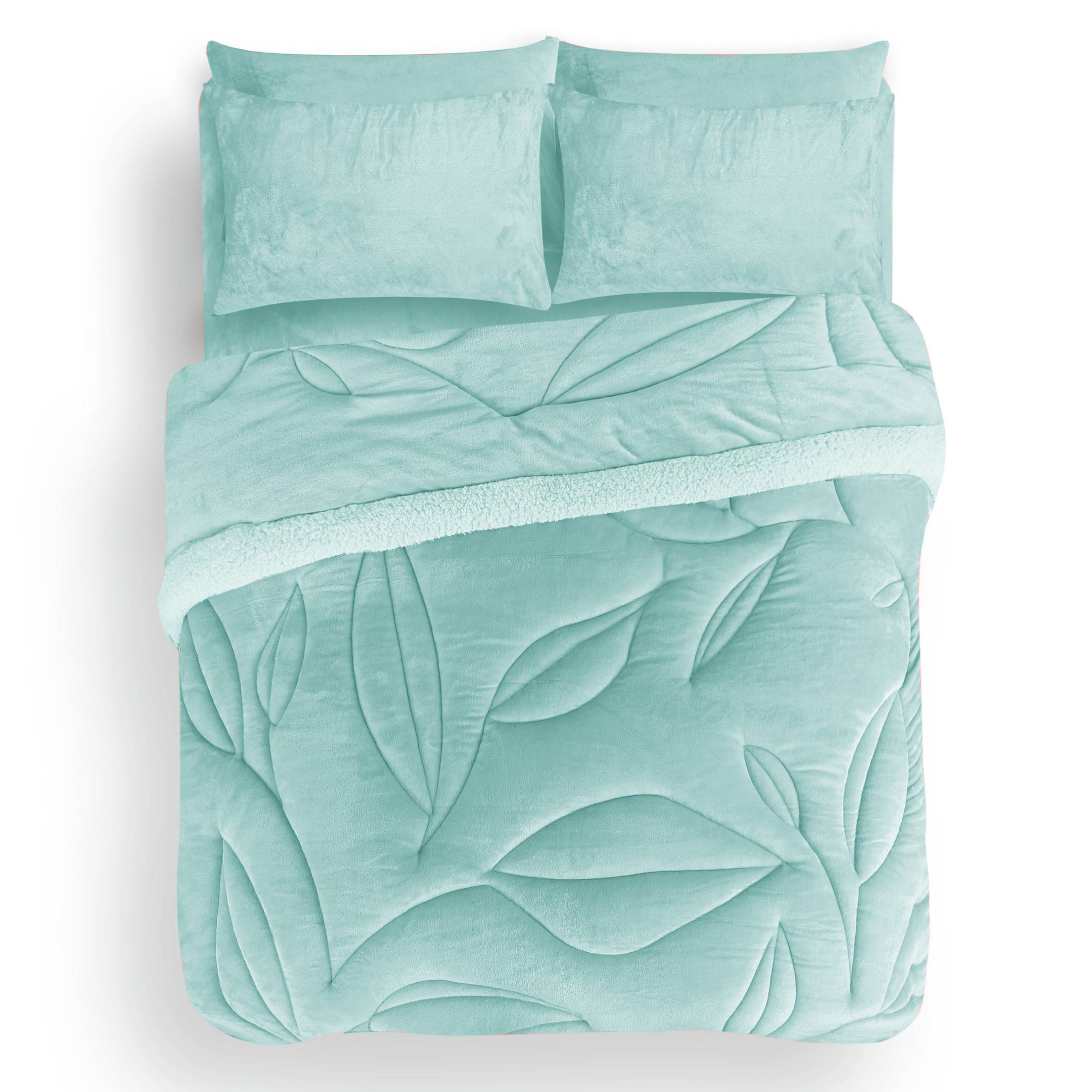 Leafy Dreams – Heavy Weighted 6pc Bedding Set Sky