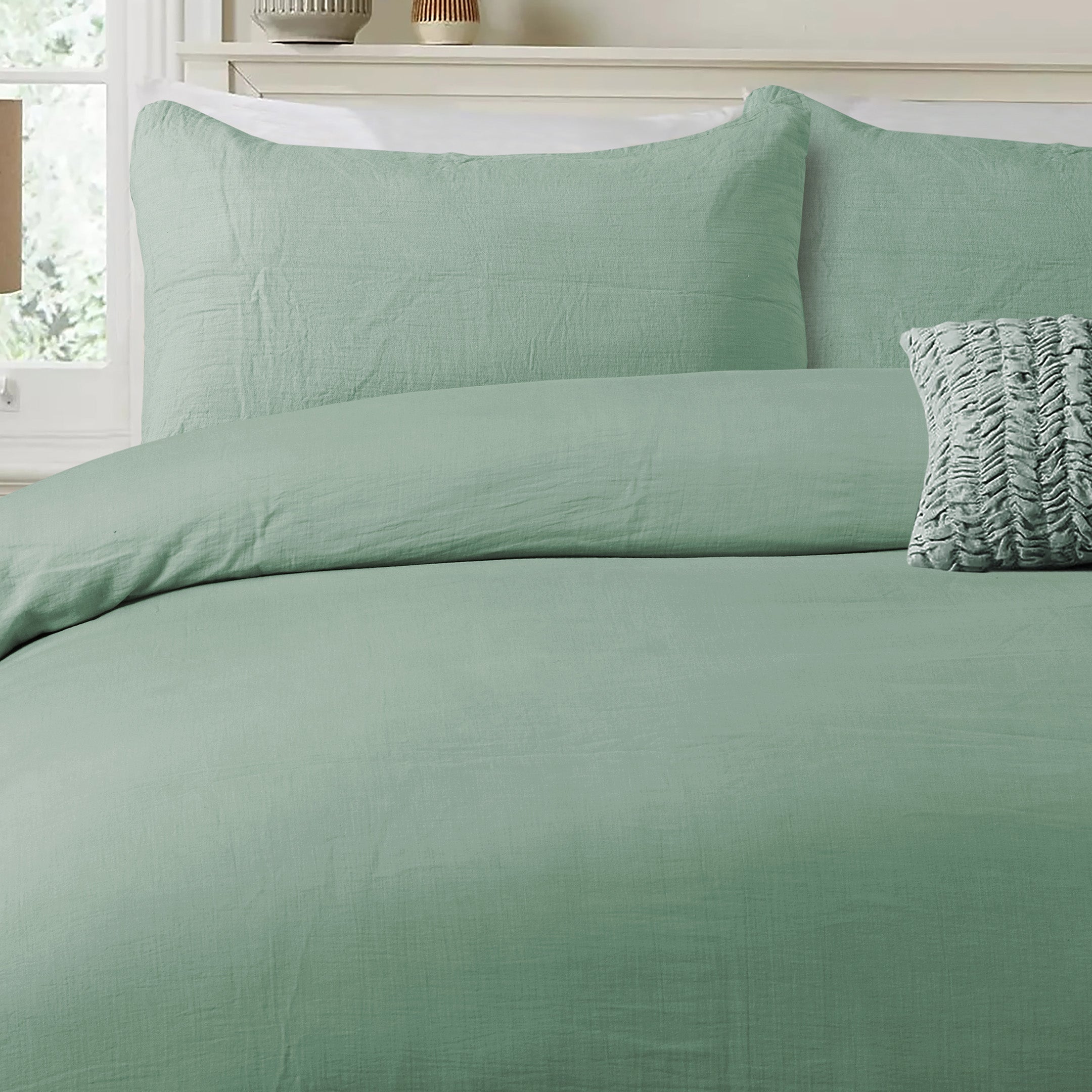 Muslin Duvet Covers Set Sage Green