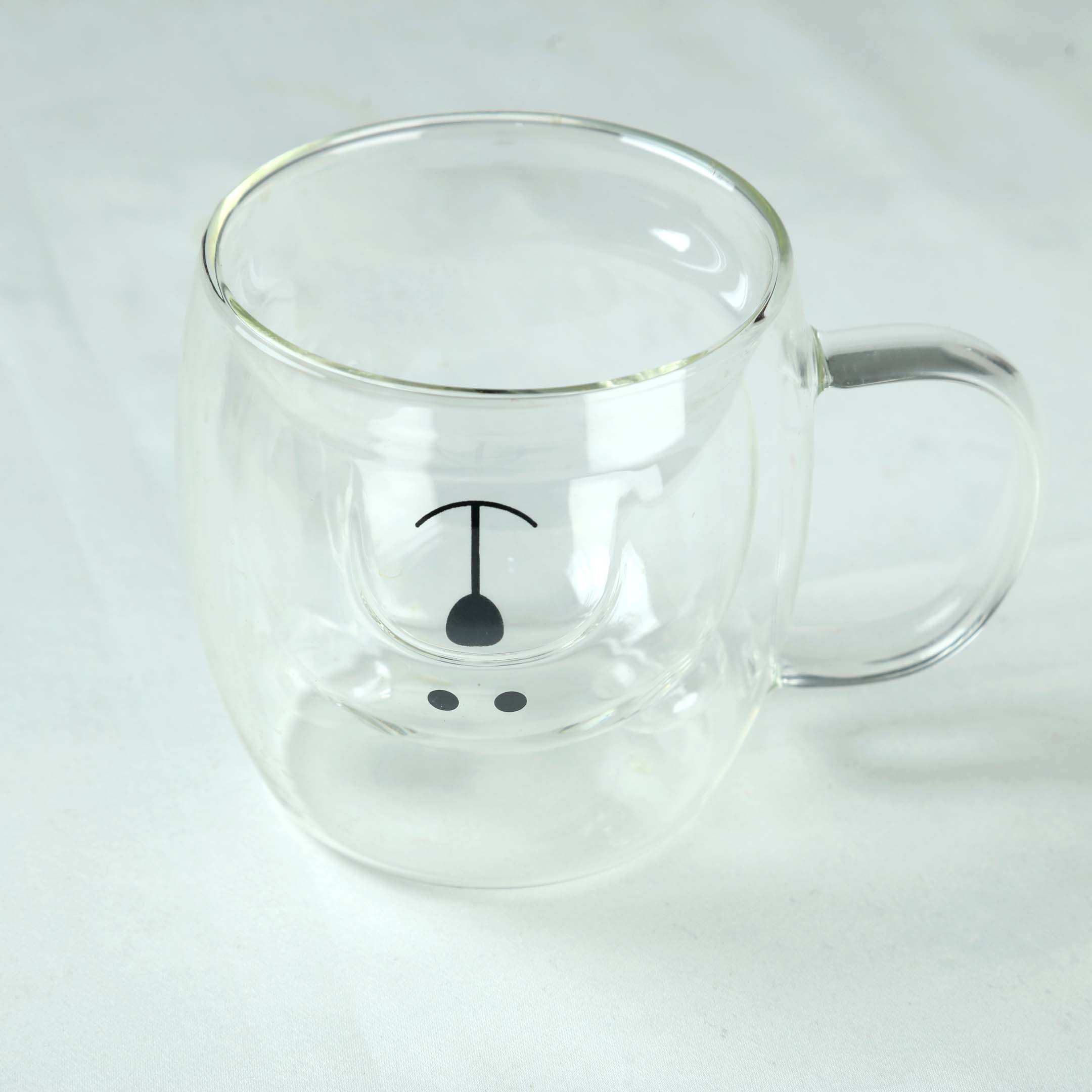 Bistro Classic Cute Bear Double Wall Glass Coffee Cup 250ML