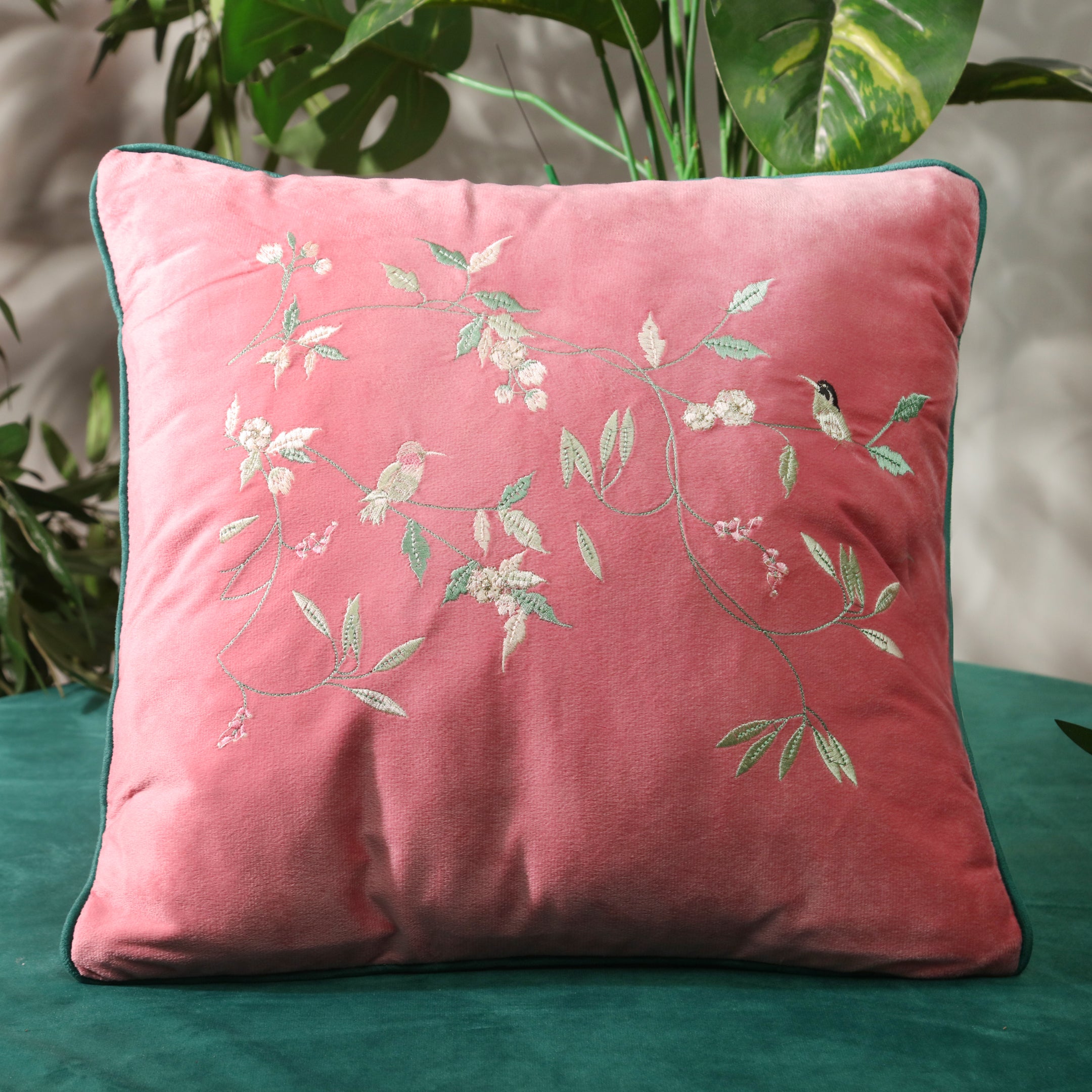 Birds of Paradise – Embroidered Cushion Cover Set