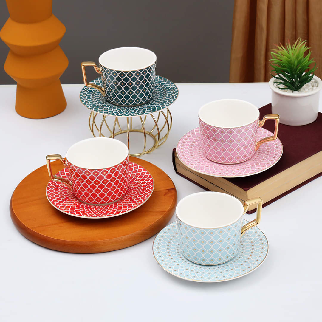 Gold plated tea hot sale cup set