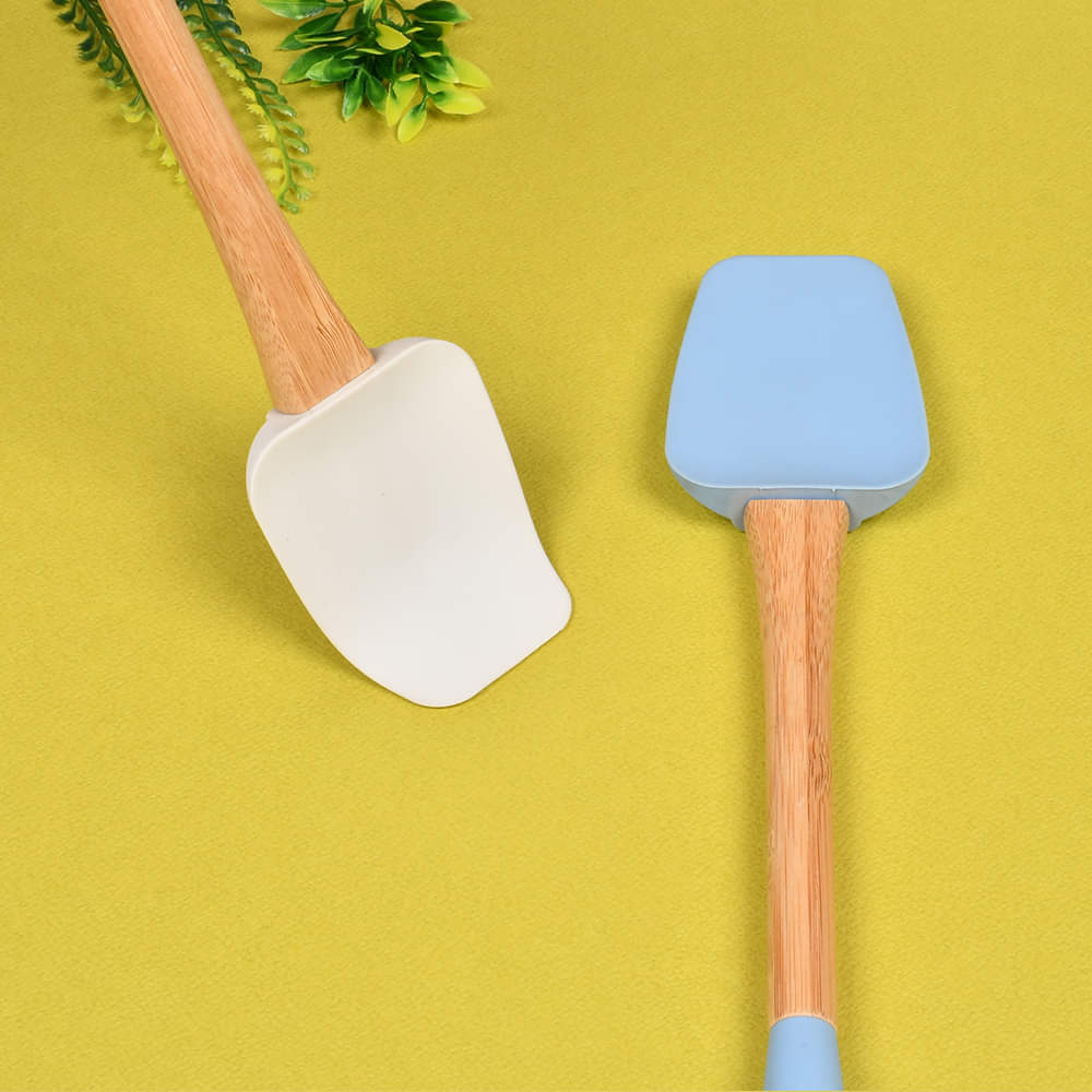 Kitchen Utensils Bamboo Wood Silicone Non Stick Spoon