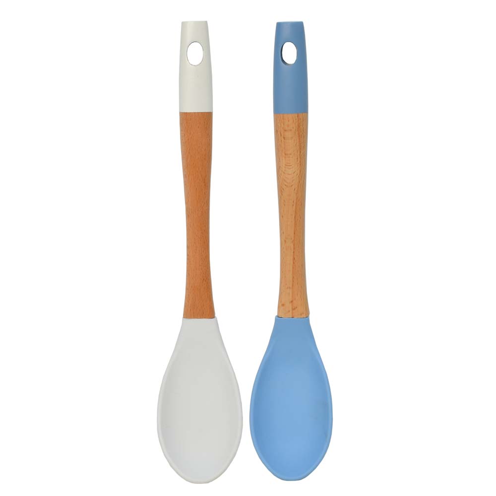 Bamboo Wood Silicone Serving Spoon (4410333757549)